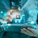 Marketing concept with artificial intelligence, new market resea Marketing concept with artificial intelligence, new market research paradigms, business development system with ai. Modern digital technology to sell with AI.